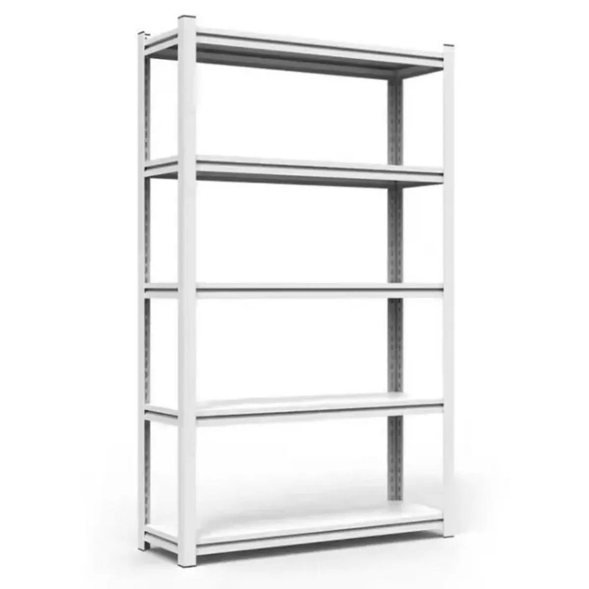 5-Tier Boltless Steel Shelving Unit 120×45×200cm 200kg | Heavy-Duty Storage Rack White