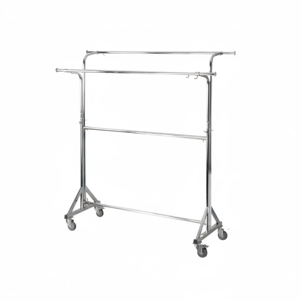 Double Bar Heavy-Duty Garment Rack | (Chrome)