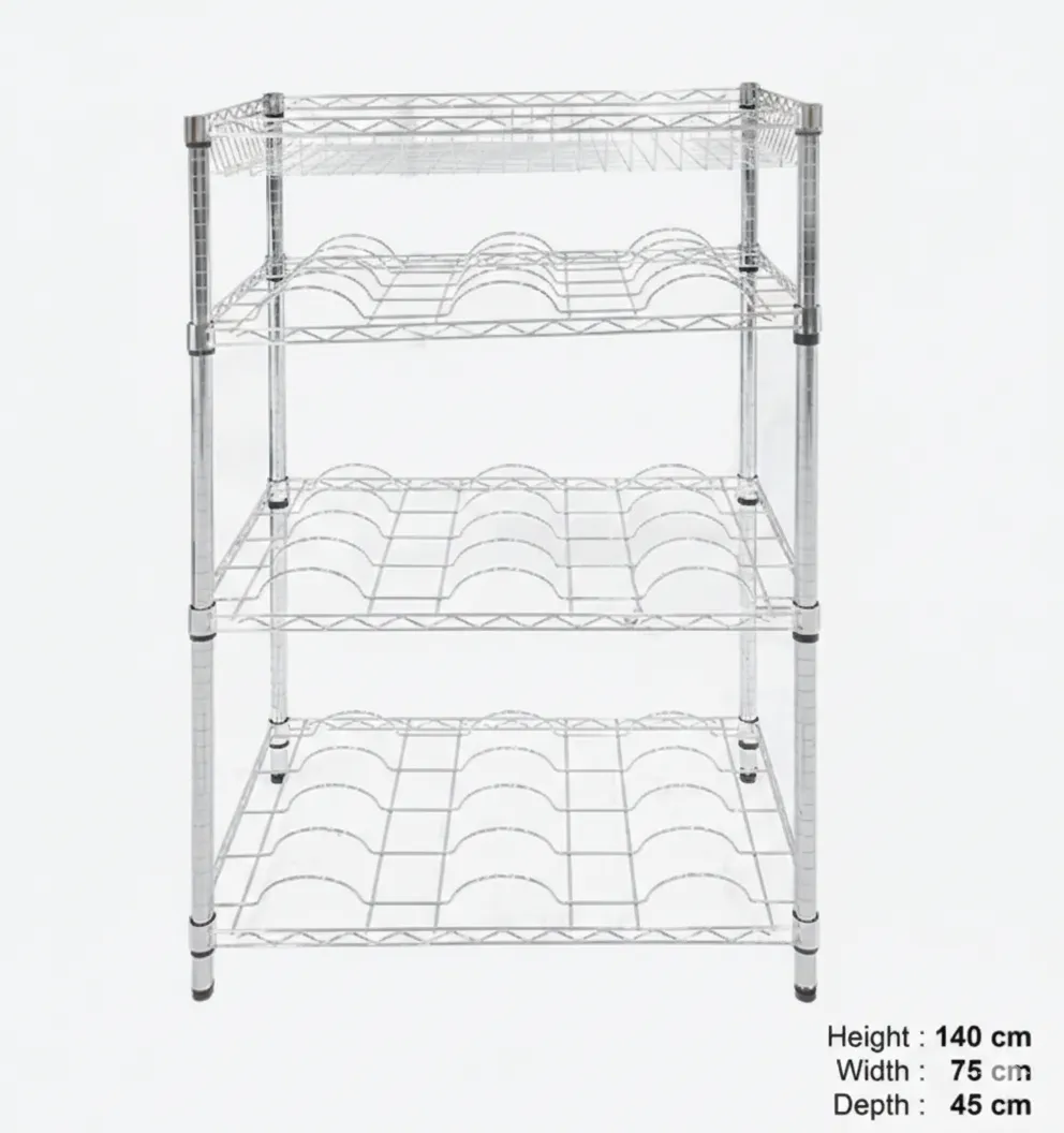 4 Tiers Chrome Metro Shelving System