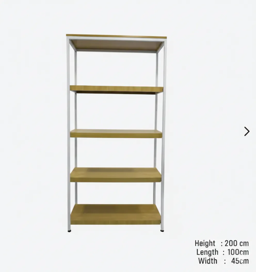 MS White Shelving Stand | Heavy Duty 5-Tier Unit (200x100x45cm)