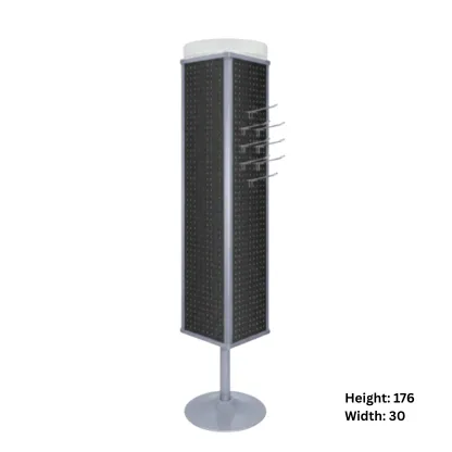Pegboard Floor Display Stand | Heavy-Duty Metal Spinning Merchandising Tower