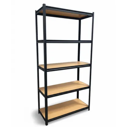 5-Tier Boltless Metal Shelving Unit with MDF Shelves 100×40×200cm | Storage Rack