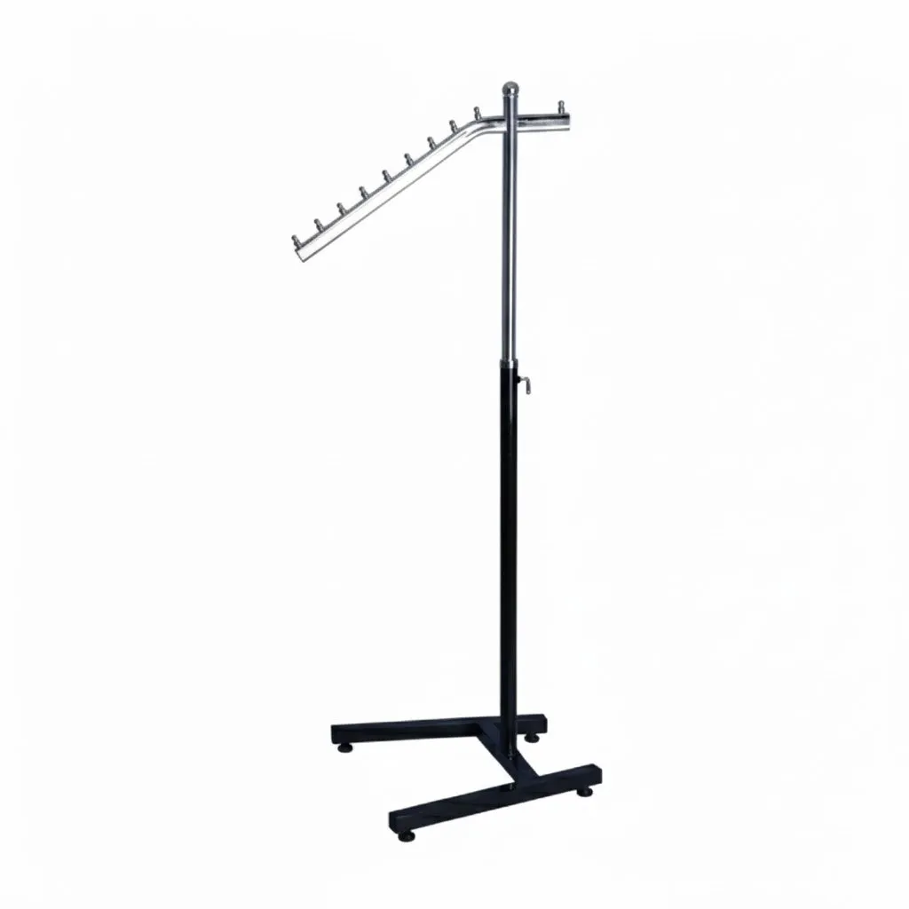 Single Arm Garment Rack Black & Chrome | Heavy Duty Clothes Stand