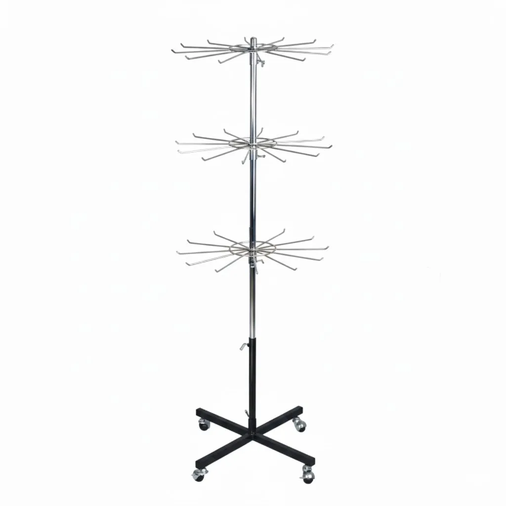 Black & Chrome Tie Display Stand | Retail Tie Rack